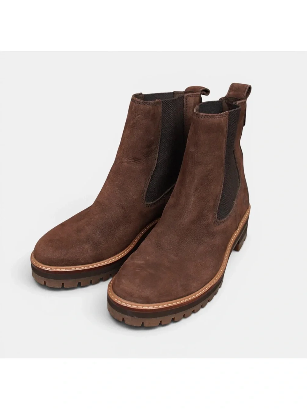 Timberland Courmayeur Valley Chelsea Boots Nubuck Leather Womens Sz 9 Brown NWT